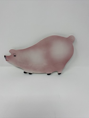 Ceramic figural pink pig - ceramic,